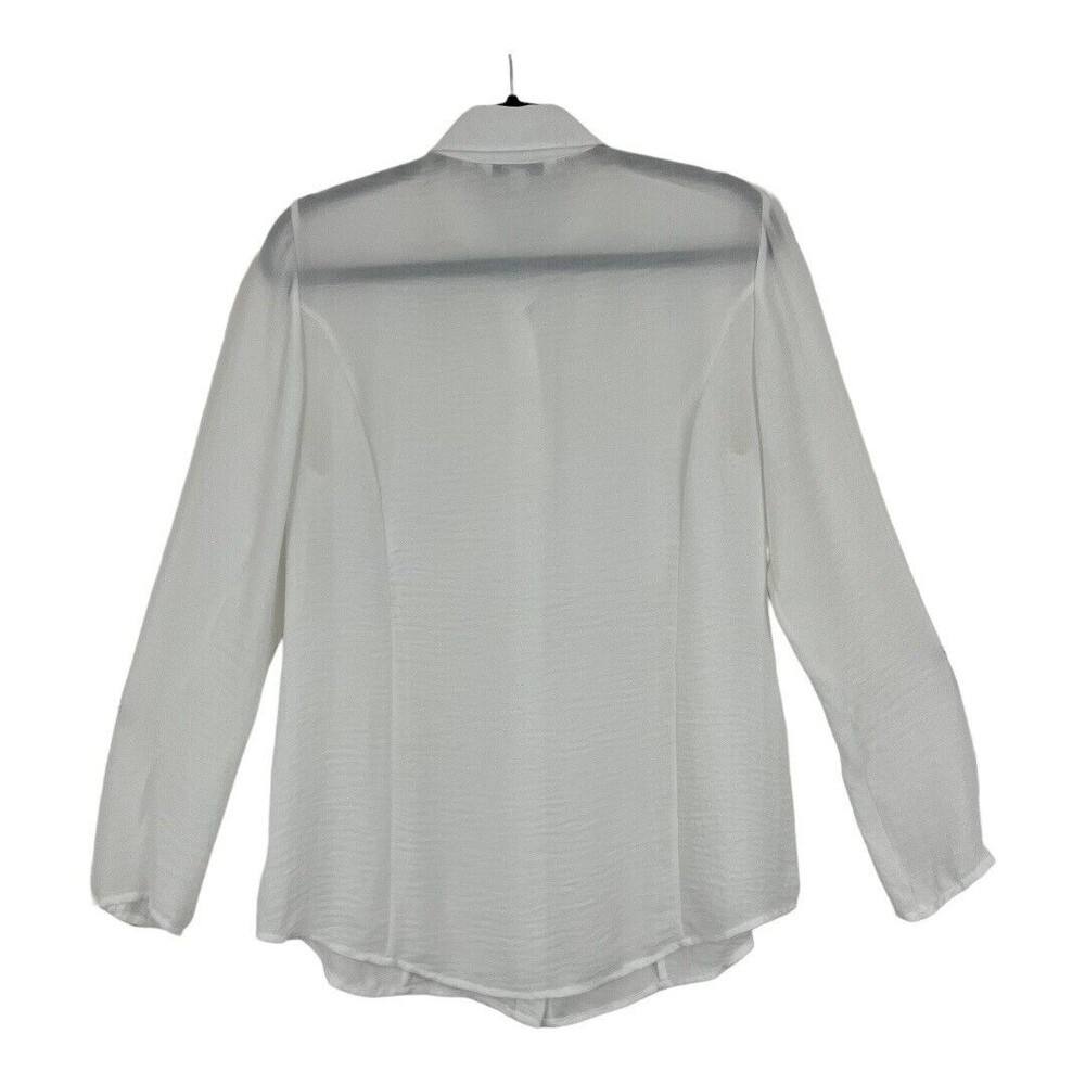 Cabi Medium White Long Sleeve Blouse Runaway Cut-Out Sleeves Style 589 - Picture 2 of 3